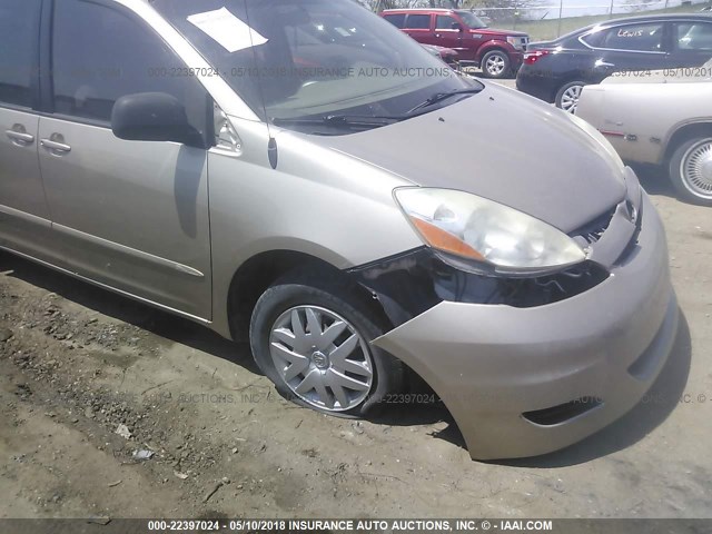 5TDZA23C86S542863 - 2006 TOYOTA SIENNA CE/LE GOLD photo 6