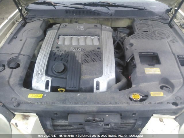 KNALD124655063232 - 2005 KIA AMANTI WHITE photo 10