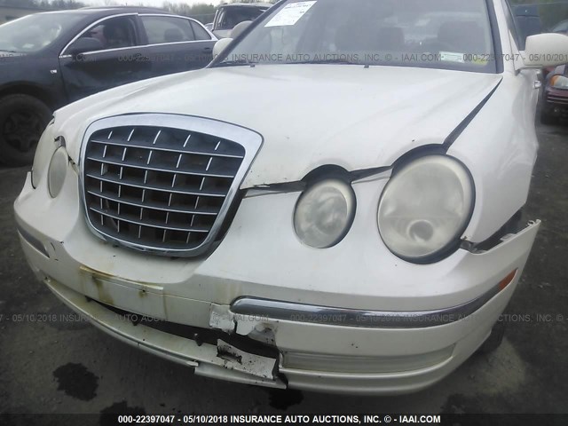 KNALD124655063232 - 2005 KIA AMANTI WHITE photo 6