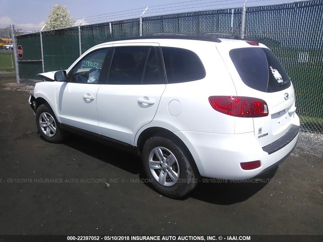 5NMSG73D89H243693 - 2009 HYUNDAI SANTA FE GLS WHITE photo 3