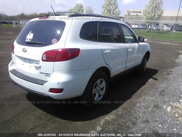 5NMSG73D89H243693 - 2009 HYUNDAI SANTA FE GLS WHITE photo 4