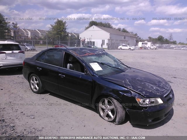 5NPEU46F56H073387 - 2006 HYUNDAI SONATA GLS/LX Dark Blue photo 1