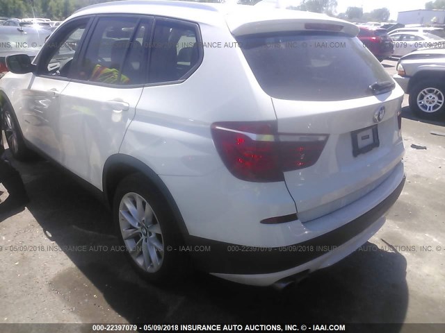 5UXWX9C59E0D38524 - 2014 BMW X3 XDRIVE28I WHITE photo 3