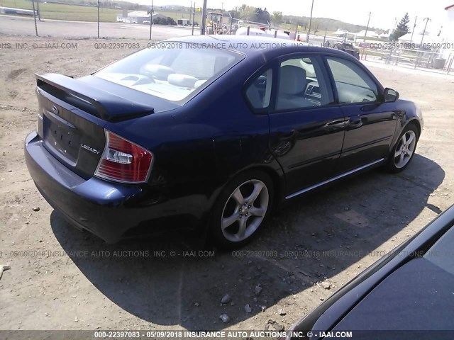 4S3BL626867206462 - 2006 SUBARU LEGACY 2.5I LIMITED BLUE photo 4