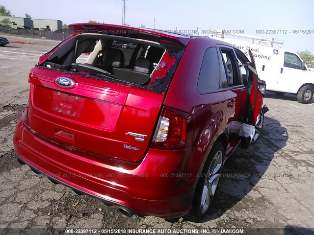 2FMDK4AKXBBA66863 - 2011 FORD EDGE SPORT RED photo 4