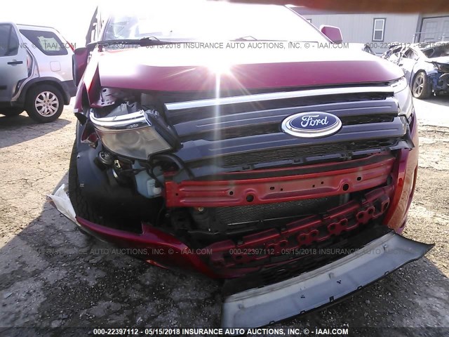 2FMDK4AKXBBA66863 - 2011 FORD EDGE SPORT RED photo 6