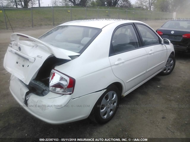 KNAFE121085565187 - 2008 KIA SPECTRA EX/LX/SX WHITE photo 4