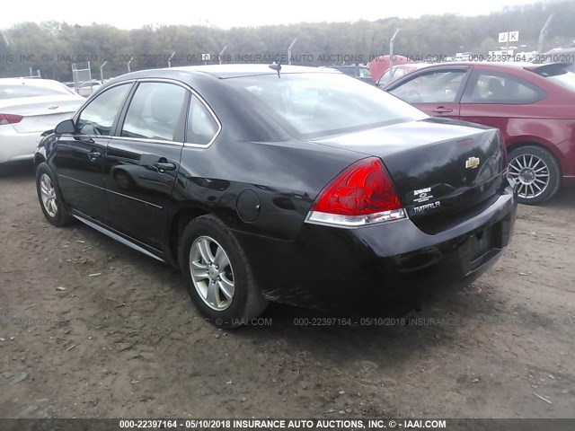 2G1WF5E31C1202176 - 2012 CHEVROLET IMPALA LS BLACK photo 3