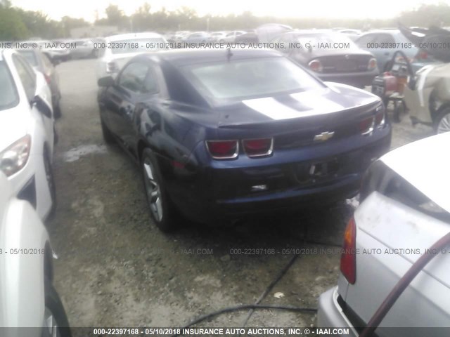 2G1FC1E35C9174563 - 2012 CHEVROLET CAMARO LT BLUE photo 3