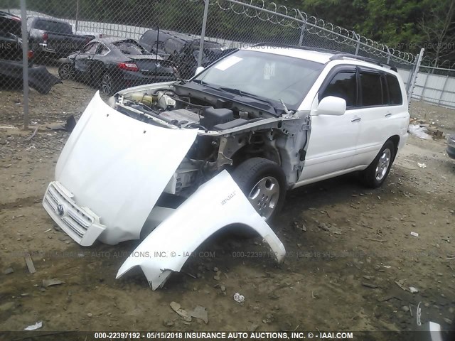 JTEGP21AX60113830 - 2006 TOYOTA HIGHLANDER LIMITED WHITE photo 2