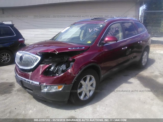 5GAER23D99J174146 - 2009 BUICK ENCLAVE CXL RED photo 2