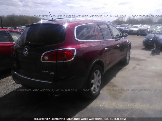 5GAER23D99J174146 - 2009 BUICK ENCLAVE CXL RED photo 4