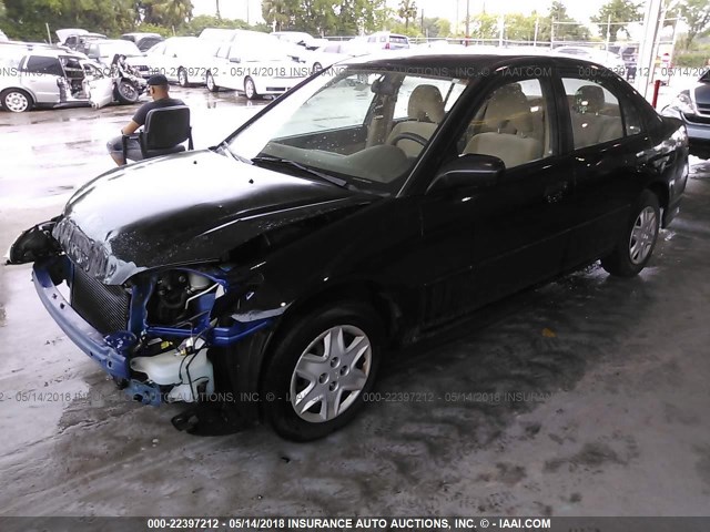 2HGES16375H512074 - 2005 HONDA CIVIC DX VP შავი ფოტო 2