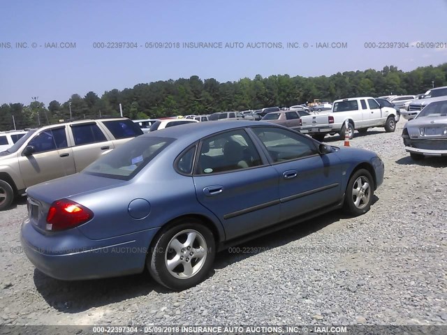 1FAFP55S21A151162 - 2001 FORD TAURUS SES BLUE photo 4