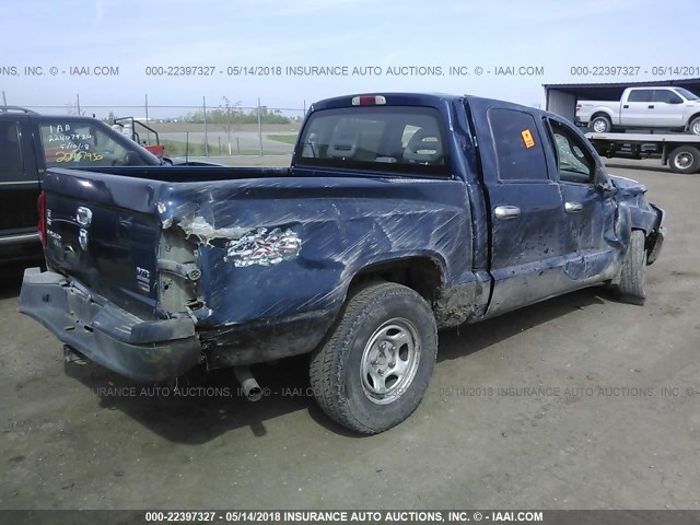 1D3HW28PX7S173447 - 2007 DODGE DAKOTA QUAD/ST BLUE photo 4