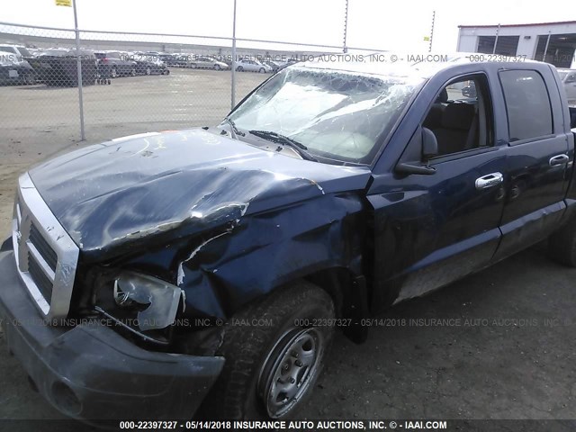 1D3HW28PX7S173447 - 2007 DODGE DAKOTA QUAD/ST BLUE photo 6