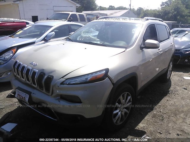 1C4PJMDS0EW282739 - 2014 JEEP CHEROKEE LIMITED TAN photo 2