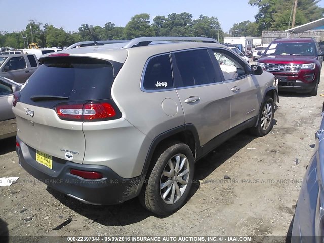 1C4PJMDS0EW282739 - 2014 JEEP CHEROKEE LIMITED TAN photo 4