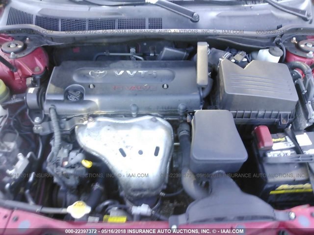 4T1BE46K78U255240 - 2008 TOYOTA CAMRY CE/LE/XLE/SE RED photo 10