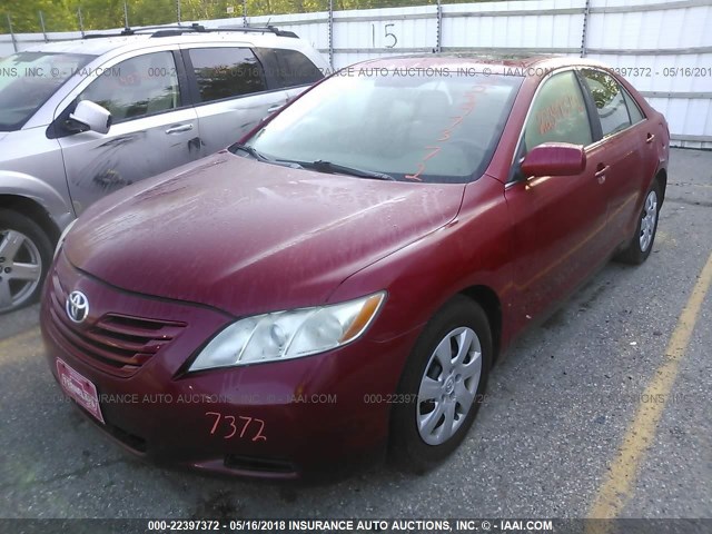 4T1BE46K78U255240 - 2008 TOYOTA CAMRY CE/LE/XLE/SE RED photo 2