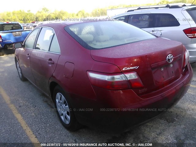 4T1BE46K78U255240 - 2008 TOYOTA CAMRY CE/LE/XLE/SE RED photo 3