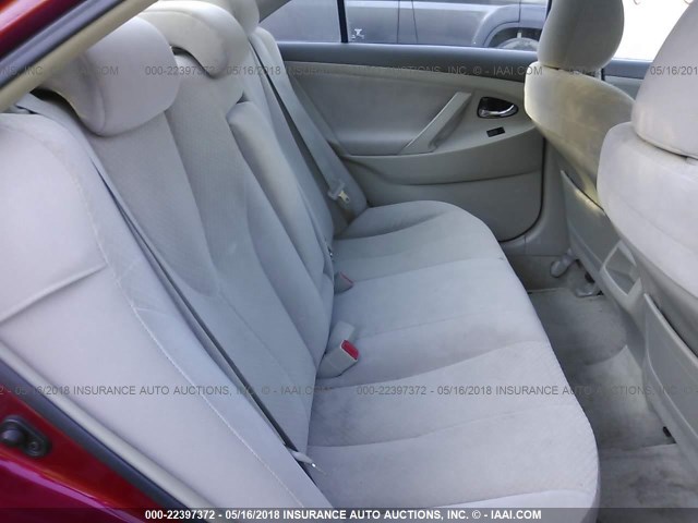 4T1BE46K78U255240 - 2008 TOYOTA CAMRY CE/LE/XLE/SE RED photo 8
