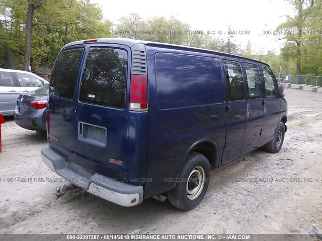 1GTHG35R611173508 - 2001 GMC SAVANA G3500 BLUE photo 4