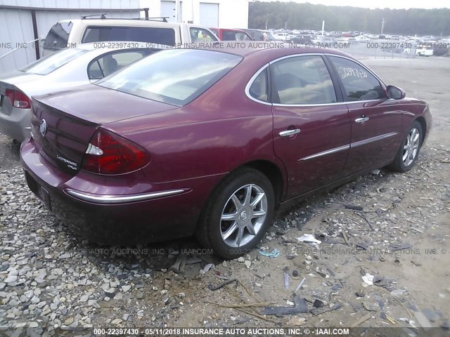 2G4WE567451260566 - 2005 BUICK LACROSSE CXS RED photo 4