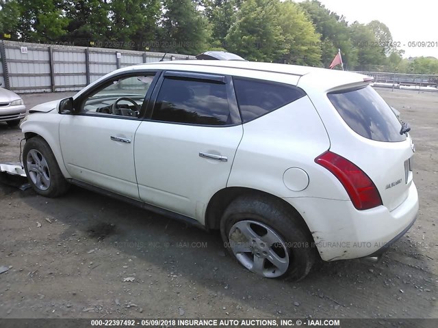 JN8AZ08W85W414154 - 2005 NISSAN MURANO SL/SE/S WHITE photo 3