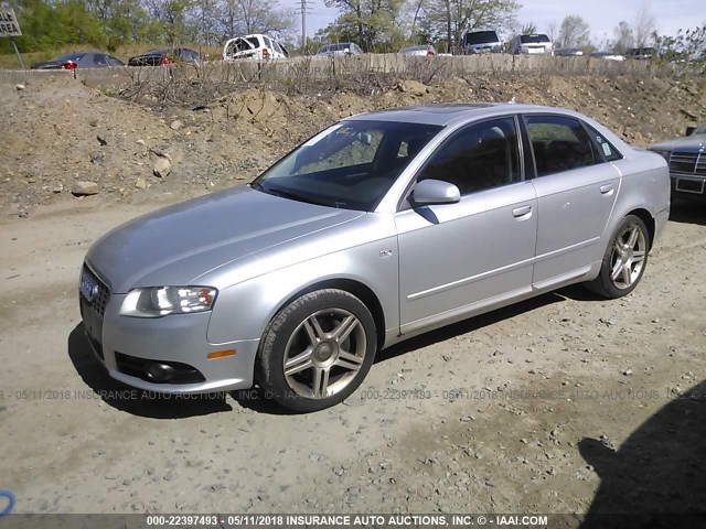 WAUDF78E28A058364 - 2008 AUDI A4 2.0T QUATTRO SILVER photo 2