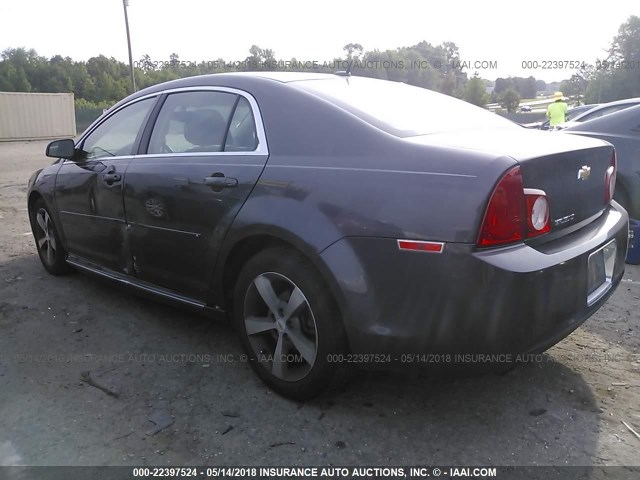 1G1ZC5E10BF237030 - 2011 CHEVROLET MALIBU 1LT ნაცრისფერი ფოტო 3