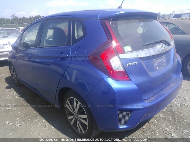 3HGGK5H80FM786020 - 2015 HONDA FIT EX/EXL BLUE photo 3