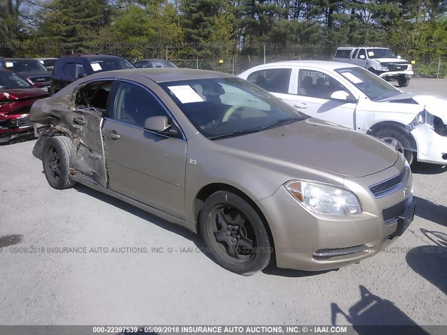 1G1ZH57B784202299 - 2008 CHEVROLET MALIBU 1LT GOLD photo 1