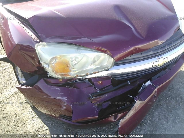 1G1ZT52865F314473 - 2005 CHEVROLET MALIBU LS ბურგუნდია ფოტო 6