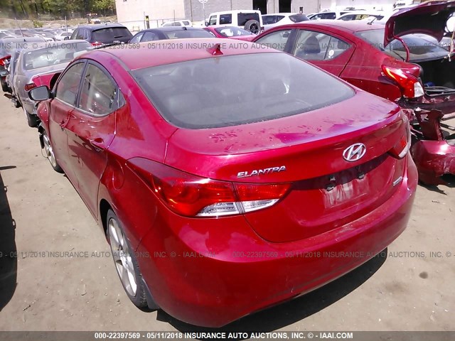 KMHDH4AE6DU936257 - 2013 HYUNDAI ELANTRA GLS/LIMITED RED photo 3