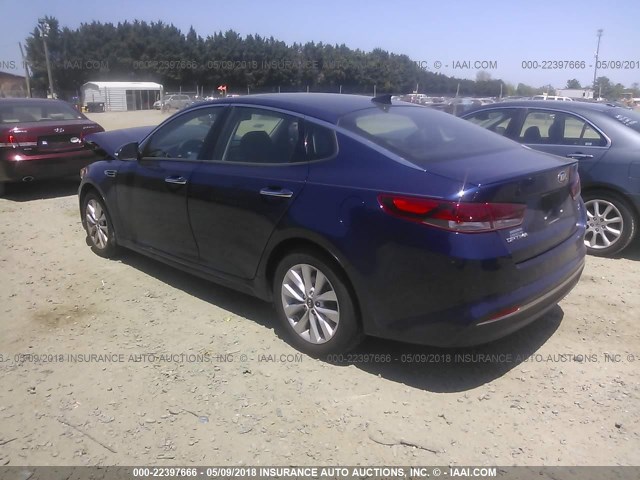 5XXGT4L33JG229677 - 2018 KIA OPTIMA LX/S BLUE photo 3