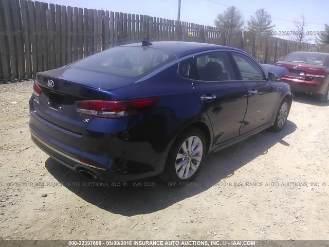 5XXGT4L33JG229677 - 2018 KIA OPTIMA LX/S BLUE photo 4