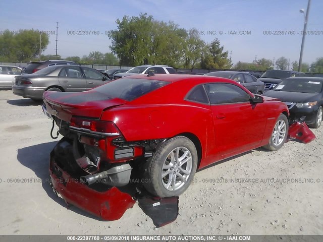 2G1FA1E37E9238417 - 2014 CHEVROLET CAMARO LS RED photo 4