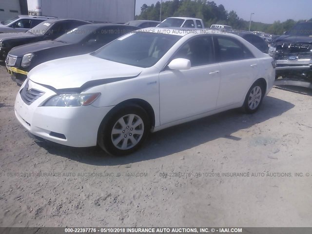 4T1BB46K08U045149 - 2008 TOYOTA CAMRY HYBRID WHITE photo 2