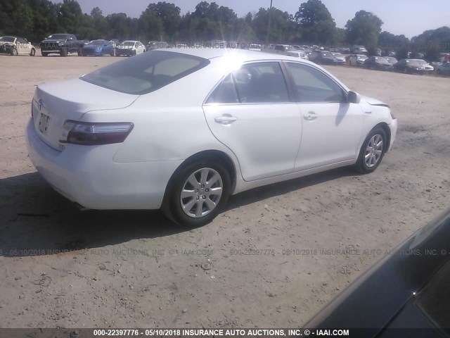 4T1BB46K08U045149 - 2008 TOYOTA CAMRY HYBRID WHITE photo 4