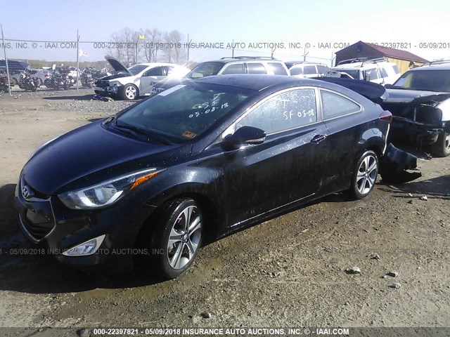 KMHDH6AH9EU025153 - 2014 HYUNDAI ELANTRA COUPE GS/SE BLACK photo 2