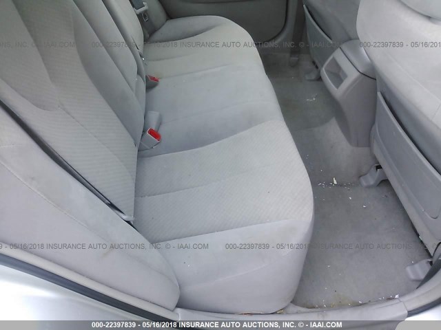 4T1BE46K68U220771 - 2008 TOYOTA CAMRY CE/LE/XLE/SE SILVER photo 8