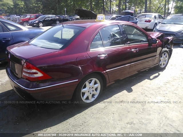 WDBRF64J62E001458 - 2002 MERCEDES-BENZ C 320 MAROON photo 4