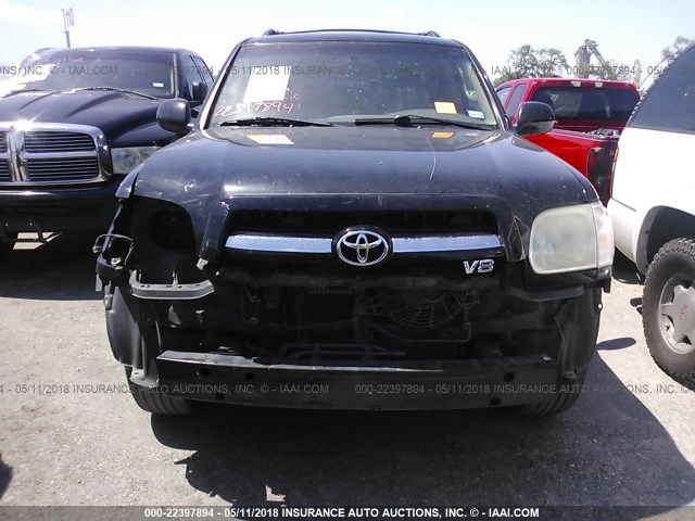 5TDZT38A65S244995 - 2005 TOYOTA SEQUOIA LIMITED BLACK photo 6