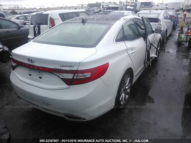 KMHFH4JG5EA355331 - 2014 HYUNDAI AZERA GLS/LIMITED WHITE photo 4