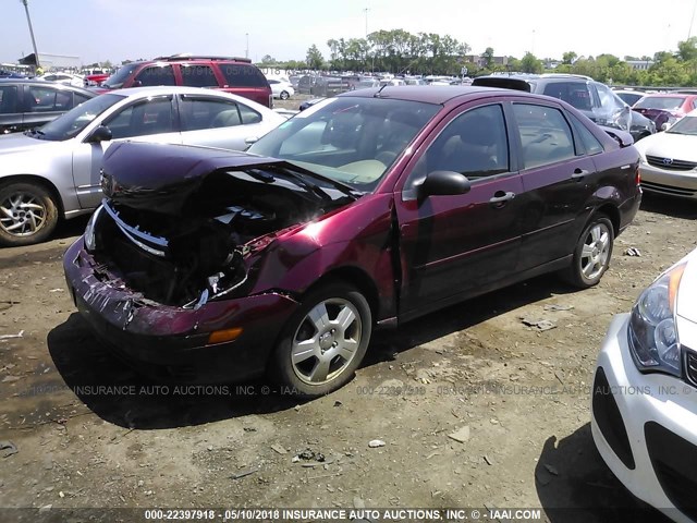 1FAHP34N27W156480 - 2007 FORD FOCUS ZX4/S/SE/SES MAROON photo 2