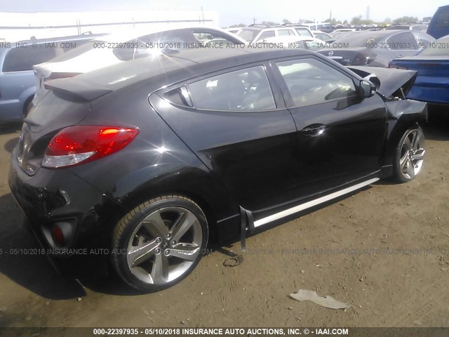 KMHTC6AE6DU181357 - 2013 HYUNDAI VELOSTER TURBO BLACK photo 4