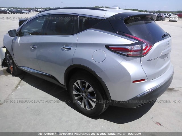 5N1AZ2MH5JN123606 - 2018 NISSAN MURANO S/SL/SV/PLATINUM SILVER photo 3