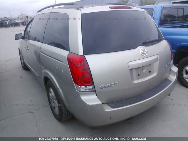 5N1BV28U74N310647 - 2004 NISSAN QUEST S/SE/SL GOLD photo 3