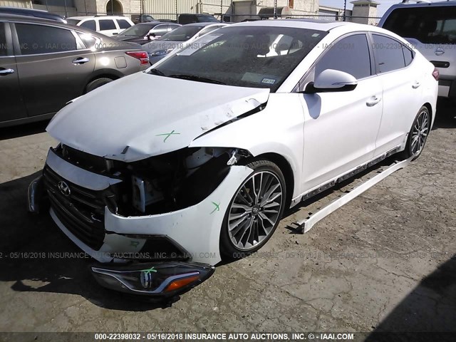 KMHD04LB8HU320673 - 2017 HYUNDAI ELANTRA SPORT WHITE photo 2